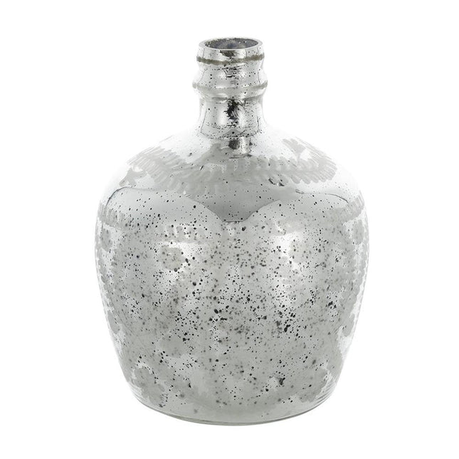 10" Silver Speckle Glass Table Vase HomeRoots