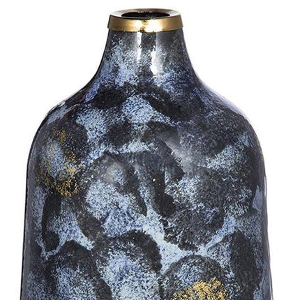 12" Blue And Gold Abstract Bud Glass Table Vase HomeRoots