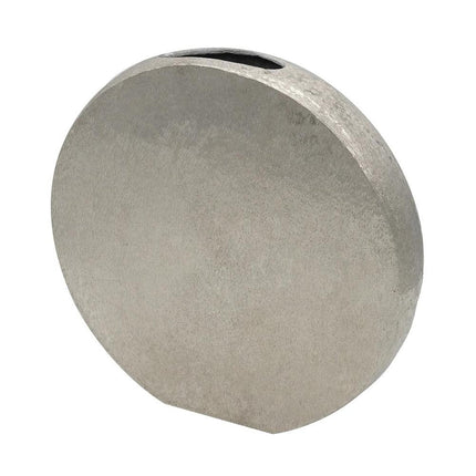 15" Silver Aluminum Round Disc Table Vase HomeRoots