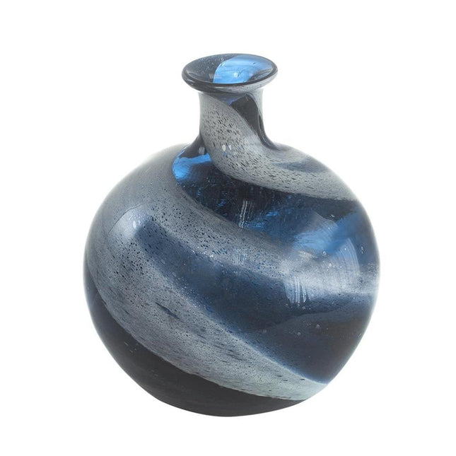 9" Blue And White Bud Glass Table Vase HomeRoots