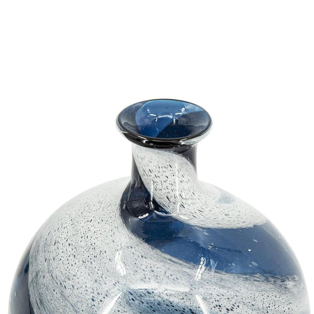 9" Blue And White Bud Glass Table Vase HomeRoots