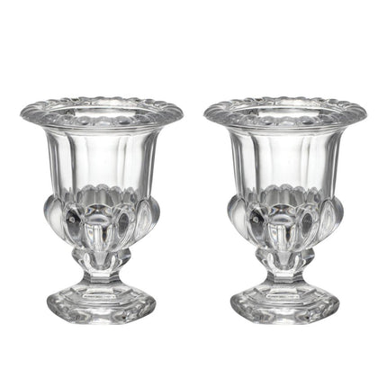 Set of Two Clear Glass Urn Table Vases HomeRoots