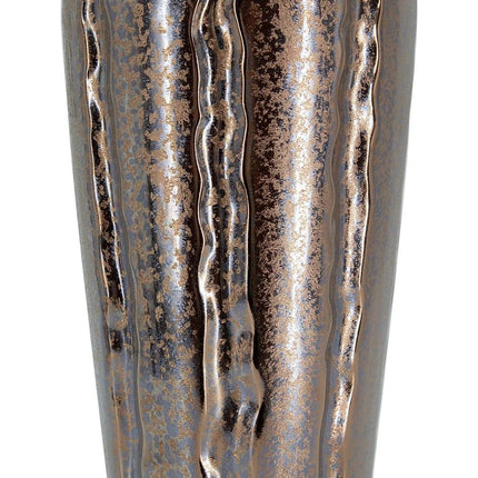 Set of Three Bronze And Silver Ceramic Urn Ginger Jars HomeRoots