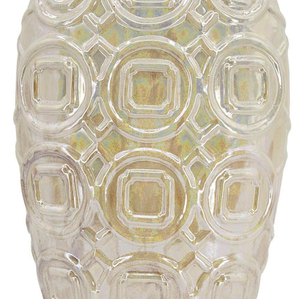 20" Cream Geometric Ceramic Bud Table Vase HomeRoots
