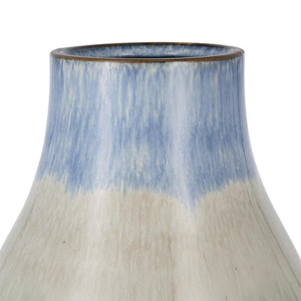 10" Blue And Gray Ombre Ceramic Round Table Vase