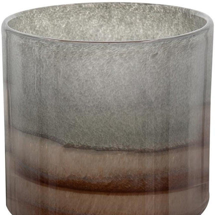 9" Gray And Brown Ombre Glass Round Table Vase HomeRoots
