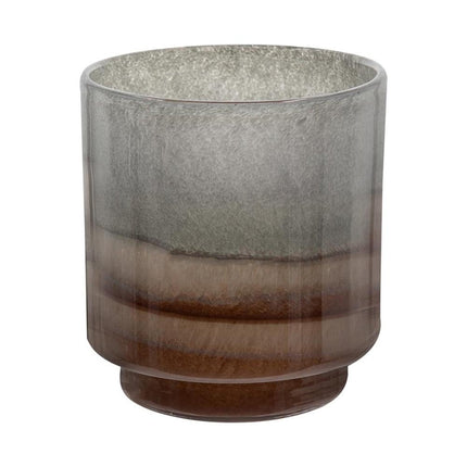 9" Gray And Brown Ombre Glass Round Table Vase HomeRoots