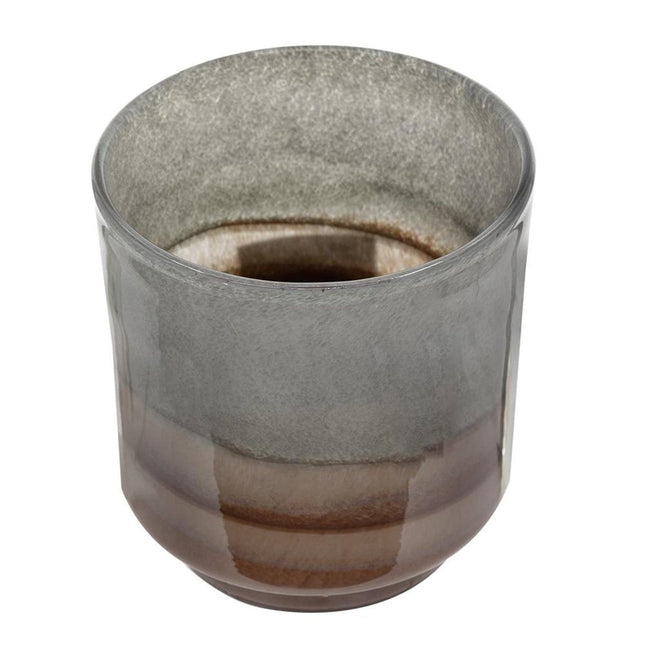 9" Gray And Brown Ombre Glass Round Table Vase HomeRoots