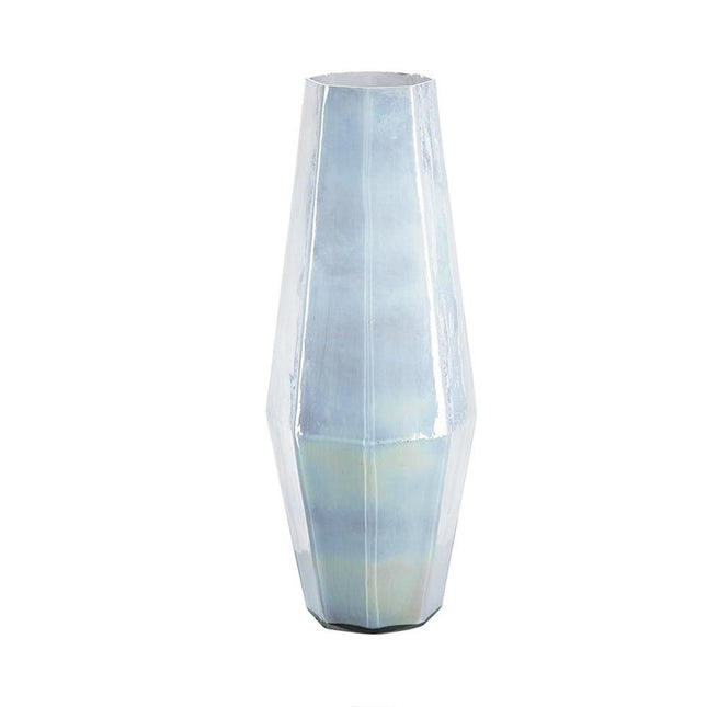 20" Blue And Opal Glass Cylinder Table Vase HomeRoots