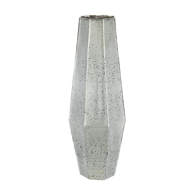 20" Antiqued Silver Glass Cylinder Table Vase HomeRoots