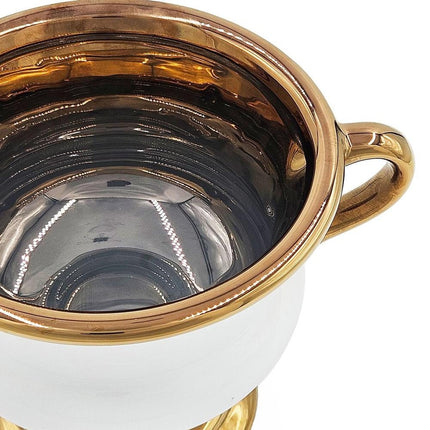 7" White And Gold Ceramic Amphora Urn HomeRoots