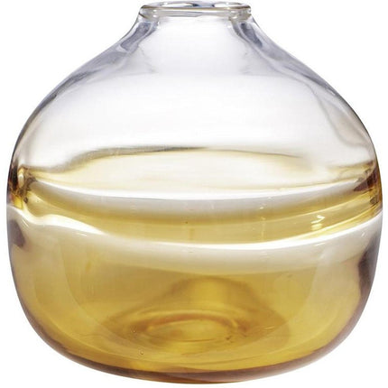 9" Clear And Brown Ombre Glass Round Table Vase HomeRoots