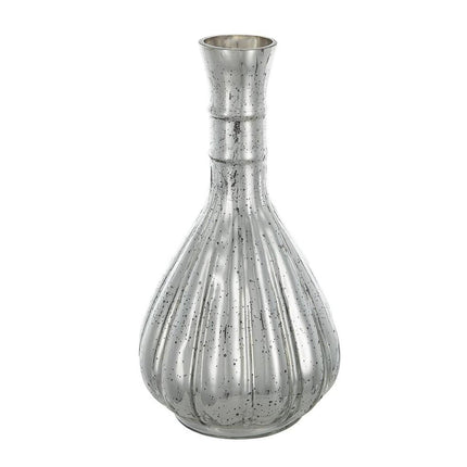 10" Antiqued Silver Glass Round Table Vase HomeRoots