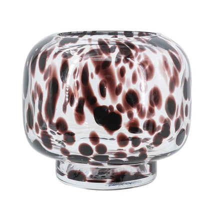 6" Amber And Clear Abstract Glass Round Table Vase HomeRoots