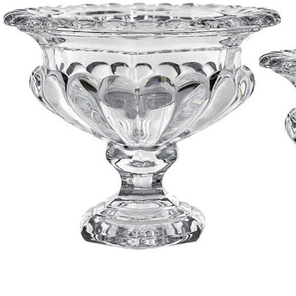 Set of Two Clear Glass Round Bowl Table Vases HomeRoots