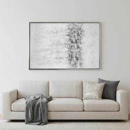 Winter Storm Hand Painted Silver Floater Frame Wall Art HomeRoots