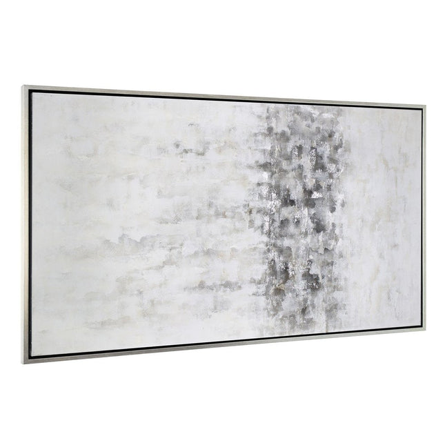 Winter Storm Hand Painted Silver Floater Frame Wall Art HomeRoots