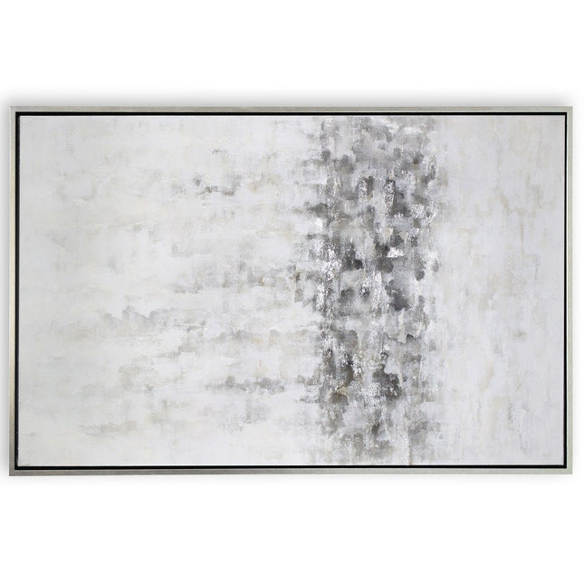 Winter Storm Hand Painted Silver Floater Frame Wall Art HomeRoots