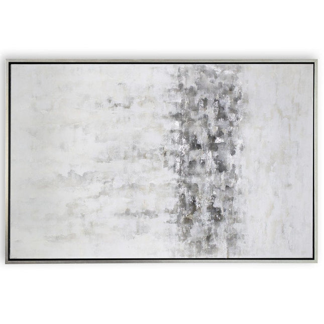 Winter Storm Hand Painted Silver Floater Frame Wall Art HomeRoots