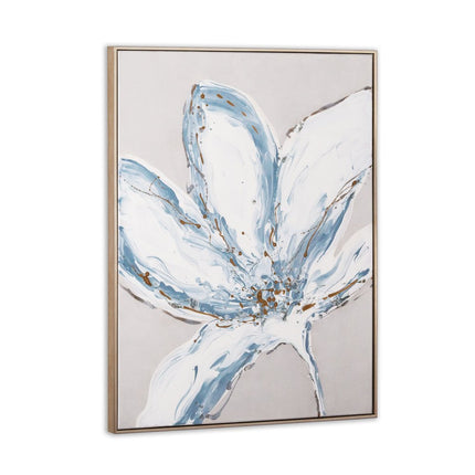Whispers of a Lily Hand Painted Silver Floater Frame Wall Art HomeRoots