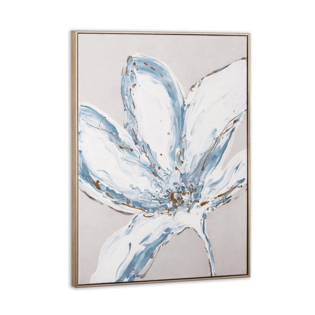 Whispers of a Lily Hand Painted Silver Floater Frame Wall Art HomeRoots