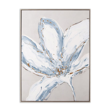 Whispers of a Lily Hand Painted Silver Floater Frame Wall Art HomeRoots