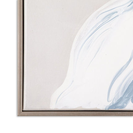 Whispers of a Lily Hand Painted Silver Floater Frame Wall Art HomeRoots