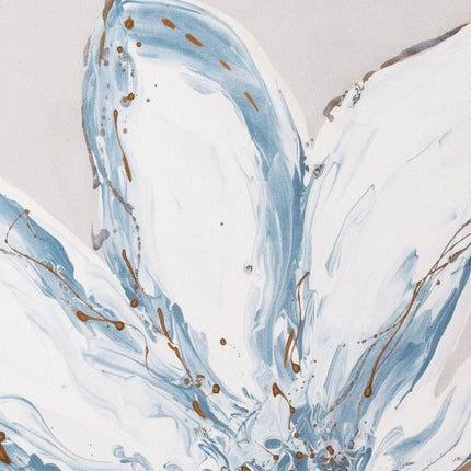 Whispers of a Lily Hand Painted Silver Floater Frame Wall Art HomeRoots