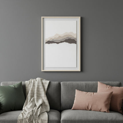Torn Terrain I Gray Shadowbox Minimalistic Wall Art HomeRoots