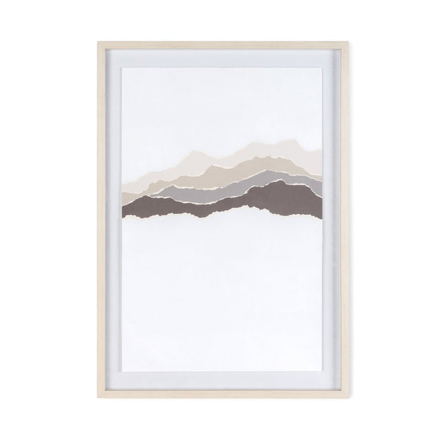 Torn Terrain I Gray Shadowbox Minimalistic Wall Art HomeRoots
