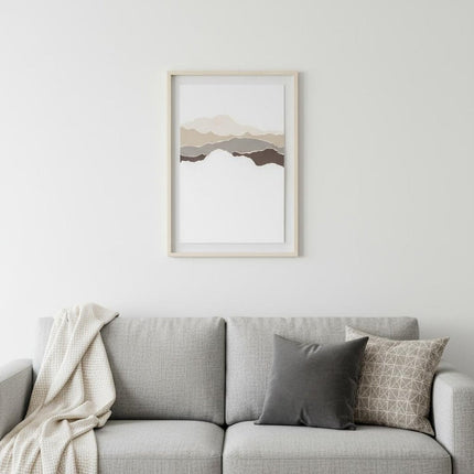 Torn Terrain II Light Brown Shadowbox Minimalistic Wall Art HomeRoots