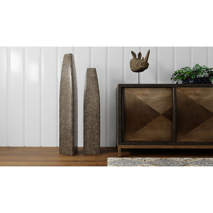 47" Gold Tapered Ceramic Floor Vase HomeRoots