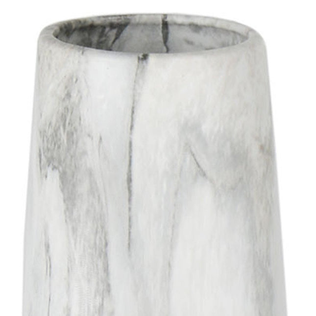 40" White Faux Marble Tapered Ceramic Floor Vase HomeRoots