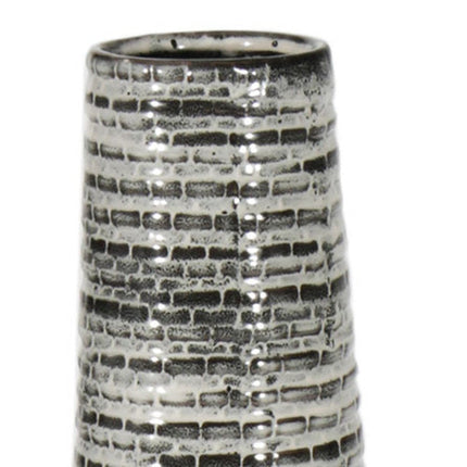 47" Black And Gray Ombre Tapered Ceramic Floor Vase HomeRoots