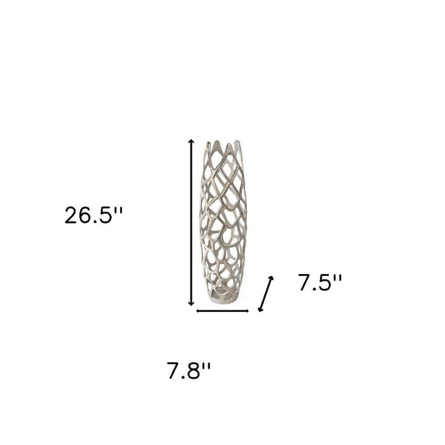 27" Cylinder Aluminum Floor Vase HomeRoots