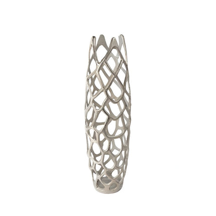 27" Cylinder Aluminum Floor Vase