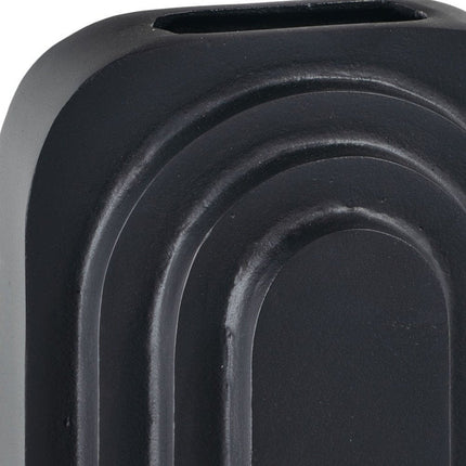 12" Black Geometric Aluminum Table Vase HomeRoots