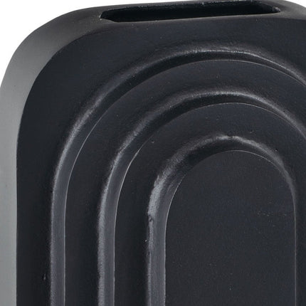 12" Black Geometric Aluminum Table Vase