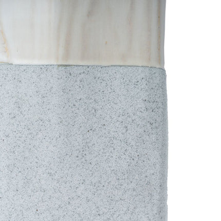 12" Brown Light Blue And Off White Color Block Square Ceramic Table Vase HomeRoots