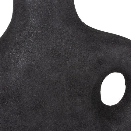 12" Black Aluminum Modern Abstract Table Vase HomeRoots