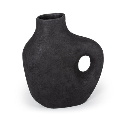 12" Black Aluminum Modern Abstract Table Vase HomeRoots