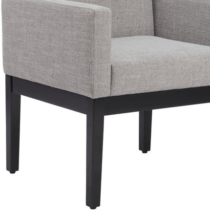 Gray and Black Upholstery Dining Arm Chair