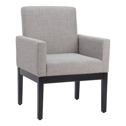 Gray and Black Upholstery Dining Arm Chair