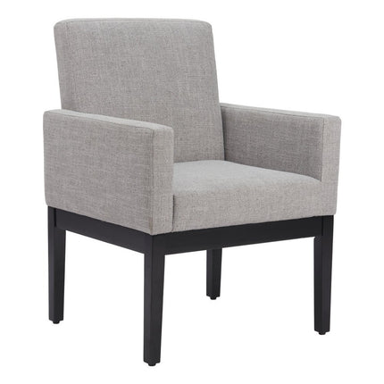 Gray and Black Upholstery Dining Arm Chair