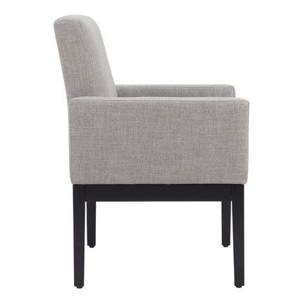 Gray and Black Upholstery Dining Arm Chair