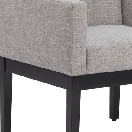 Gray and Black Upholstery Dining Arm Chair