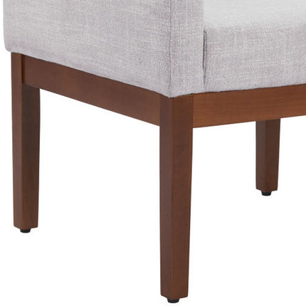Ivory and Brown Upholstery Dining Arm Chair