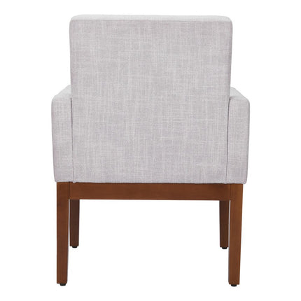 Ivory and Brown Upholstery Dining Arm Chair