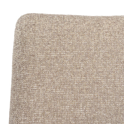 Set of Two White and Brown Fabric Open Back Dining Side Chairs