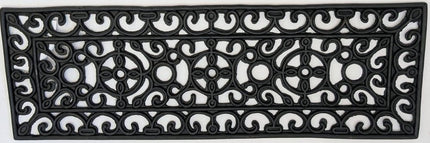 9" X 30" Black Rubber Outdoor Door Mat HomeRoots